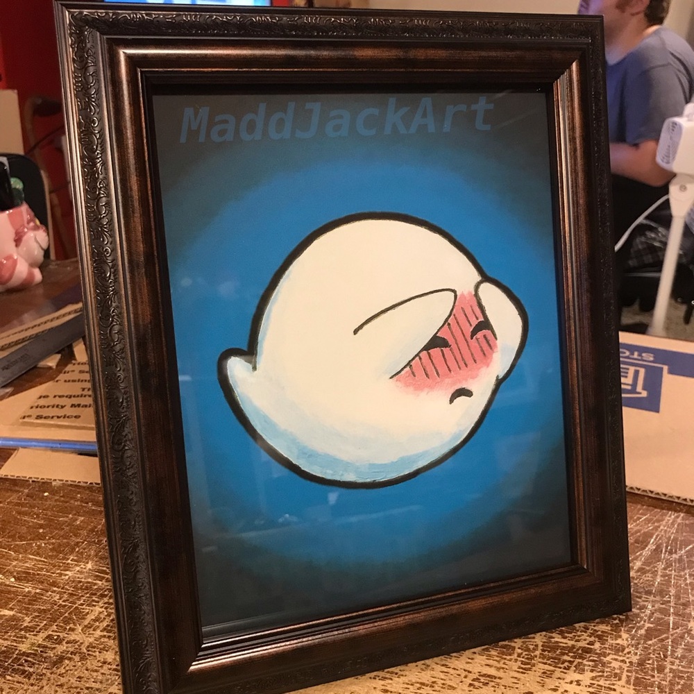 Super Mario 64 Shy Boo Painting Print